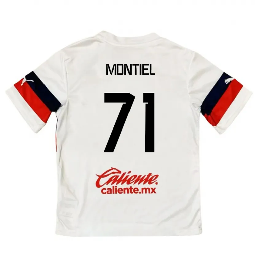 Danxen Kinderen Erick Montiel #71 Wit Rood Uitshirt Uittenue 2024/25 T-Shirt