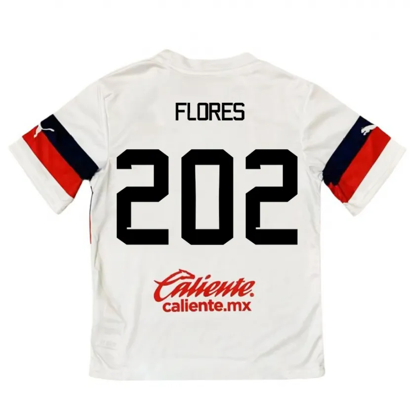 Danxen Kinderen Daniel Flores #202 Wit Rood Uitshirt Uittenue 2024/25 T-Shirt