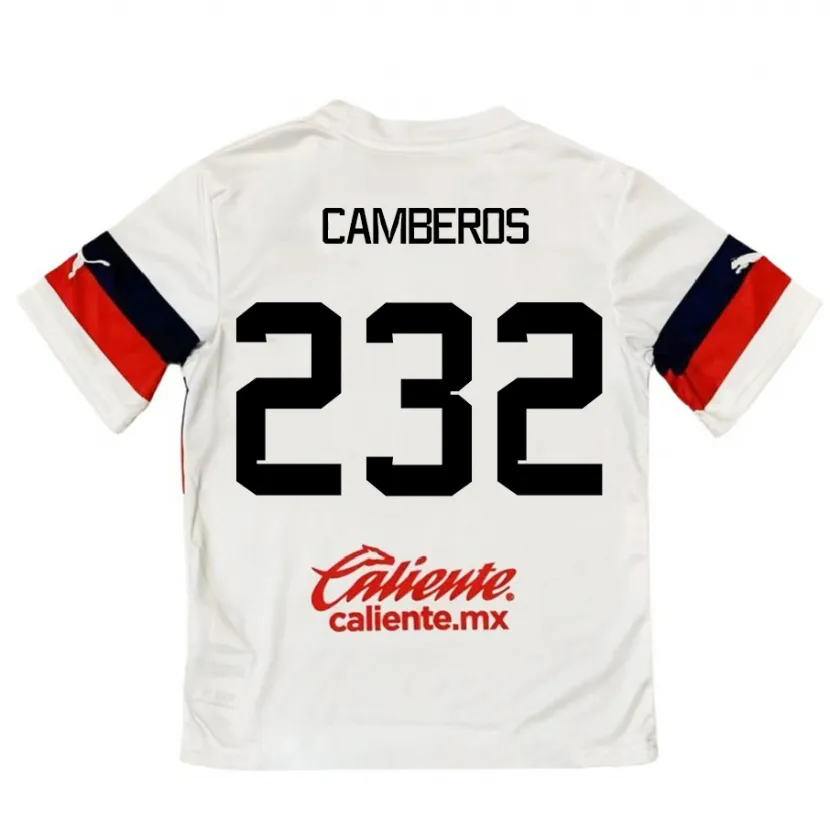 Danxen Kinderen Hugo Camberos #232 Wit Rood Uitshirt Uittenue 2024/25 T-Shirt