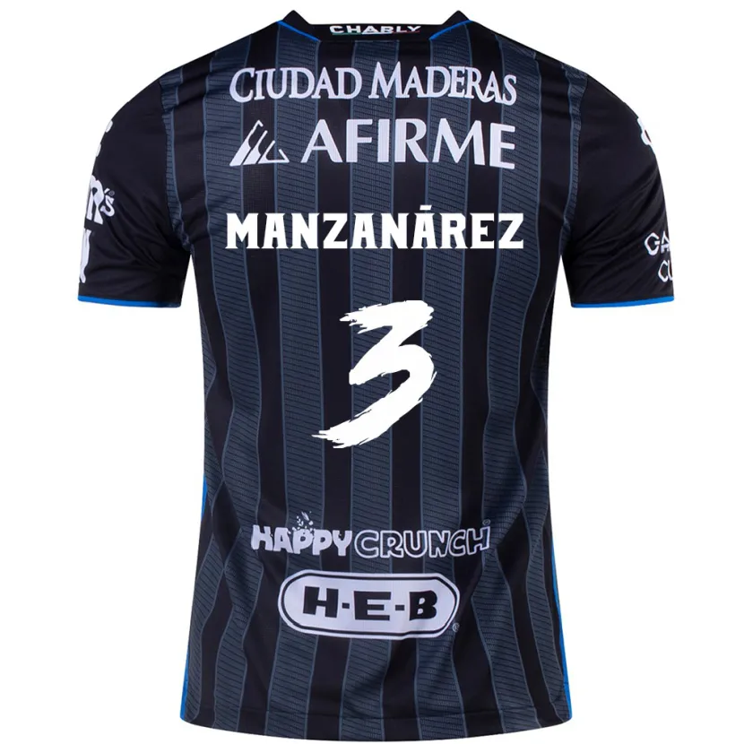 Danxen Kinderen Óscar Manzanárez #3 Wit Zwart Uitshirt Uittenue 2024/25 T-Shirt