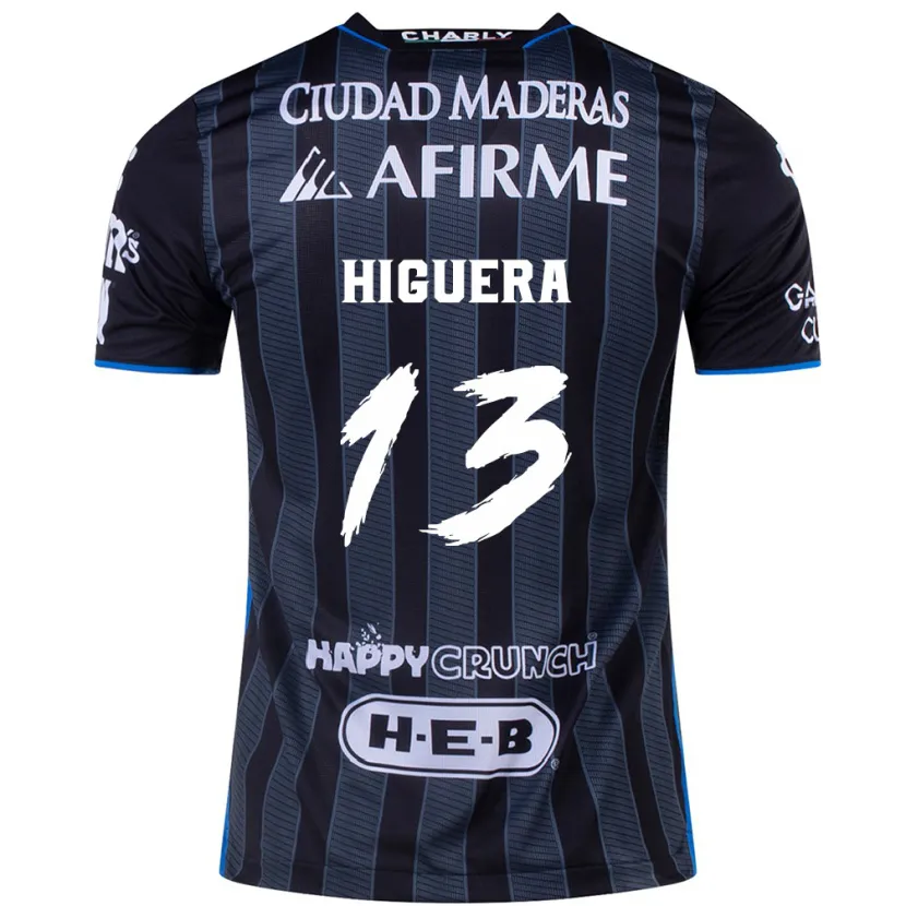 Danxen Kinderen Carlos Higuera #13 Wit Zwart Uitshirt Uittenue 2024/25 T-Shirt