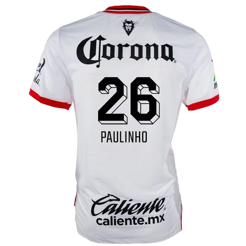 Danxen Kinderen Paulinho #26 Wit Rood Uitshirt Uittenue 2024/25 T-Shirt