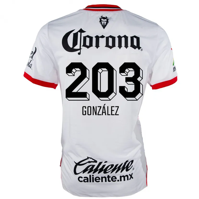 Danxen Kinderen Luis González #203 Wit Rood Uitshirt Uittenue 2024/25 T-Shirt