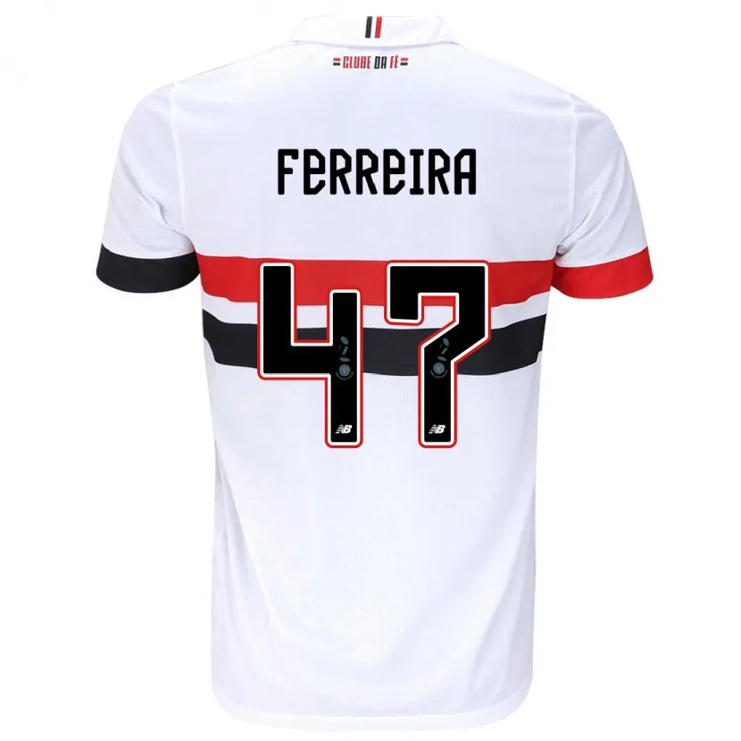 Danxen Heren Ferreirinha #47 Wit Rood Zwart Thuisshirt Thuistenue 2024/25 T-Shirt