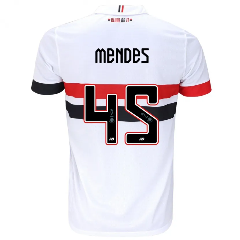 Danxen Heren Nathan Mendes #45 Wit Rood Zwart Thuisshirt Thuistenue 2024/25 T-Shirt