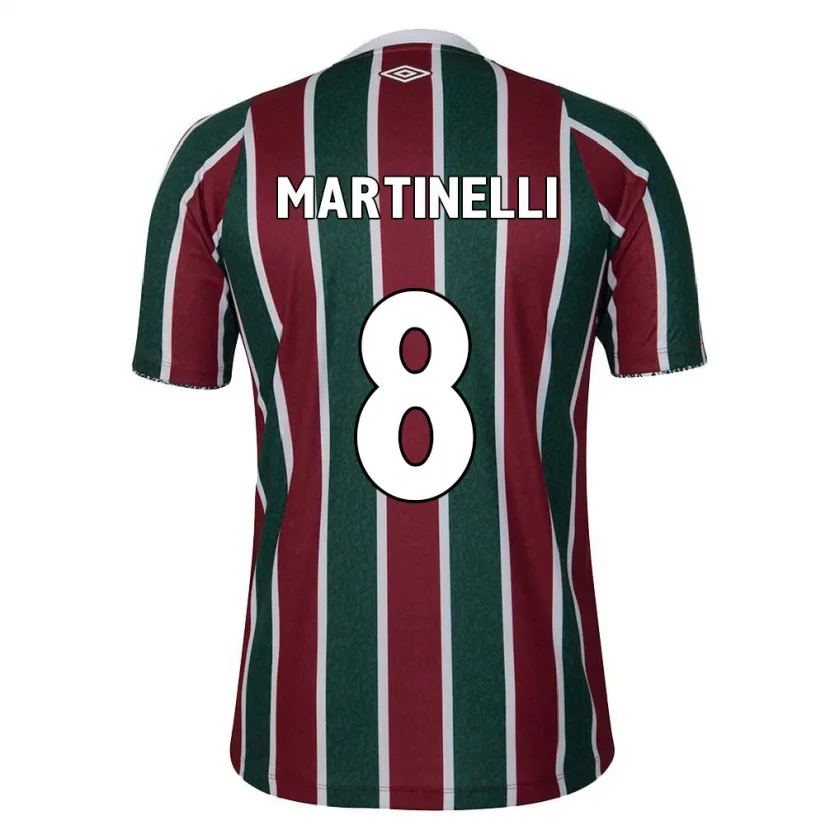 Danxen Heren Martinelli #8 Groen Kastanjebruin Wit Thuisshirt Thuistenue 2024/25 T-Shirt