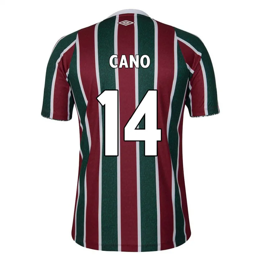 Danxen Heren Germán Cano #14 Groen Kastanjebruin Wit Thuisshirt Thuistenue 2024/25 T-Shirt