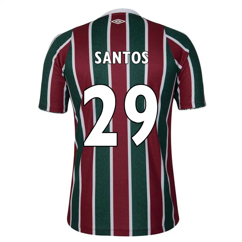 Danxen Heren Thiago Santos #29 Groen Kastanjebruin Wit Thuisshirt Thuistenue 2024/25 T-Shirt