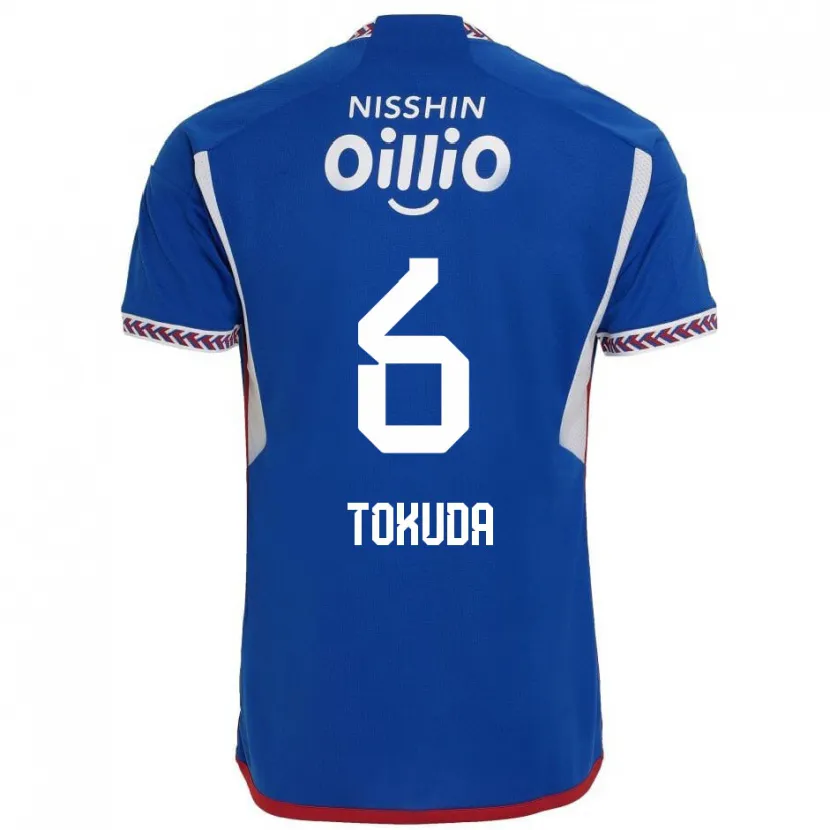 Danxen Heren Yuma Tokuda #6 Blauw Wit Rood Thuisshirt Thuistenue 2024/25 T-Shirt