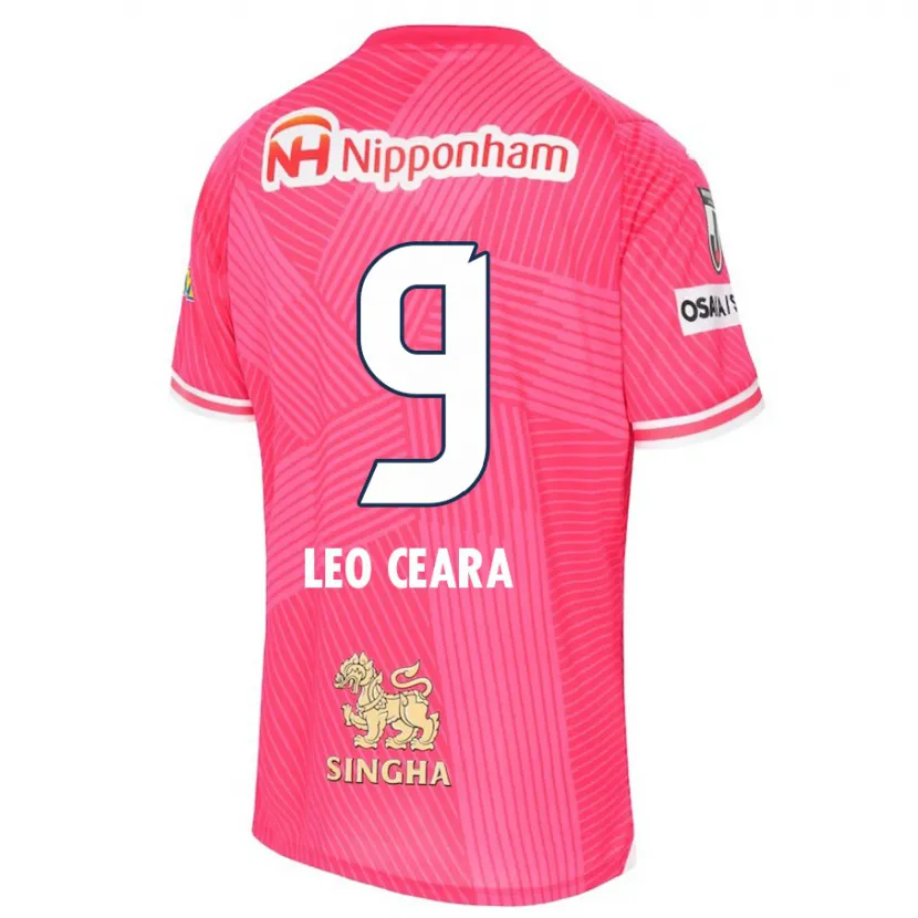 Danxen Heren Léo Ceará #9 Roze Wit Thuisshirt Thuistenue 2024/25 T-Shirt