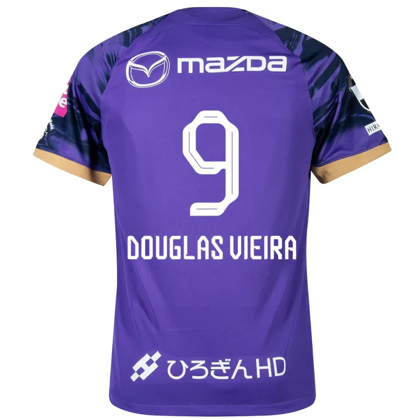 Danxen Heren Douglas Vieira #9 Paars Wit Thuisshirt Thuistenue 2024/25 T-Shirt