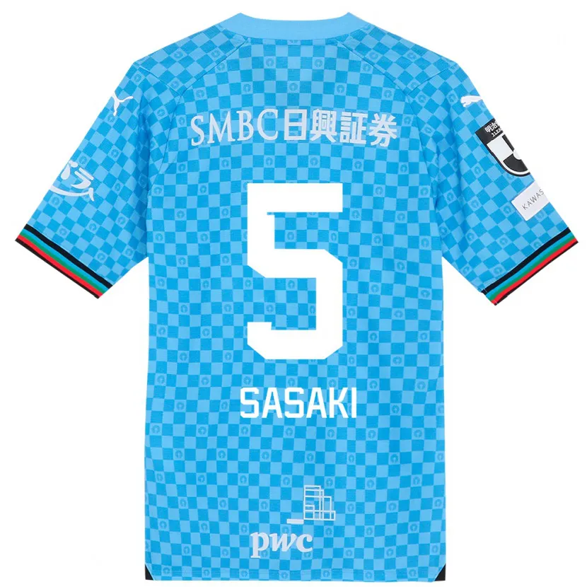 Danxen Heren Asahi Sasaki #5 Azuur Blauw Thuisshirt Thuistenue 2024/25 T-Shirt