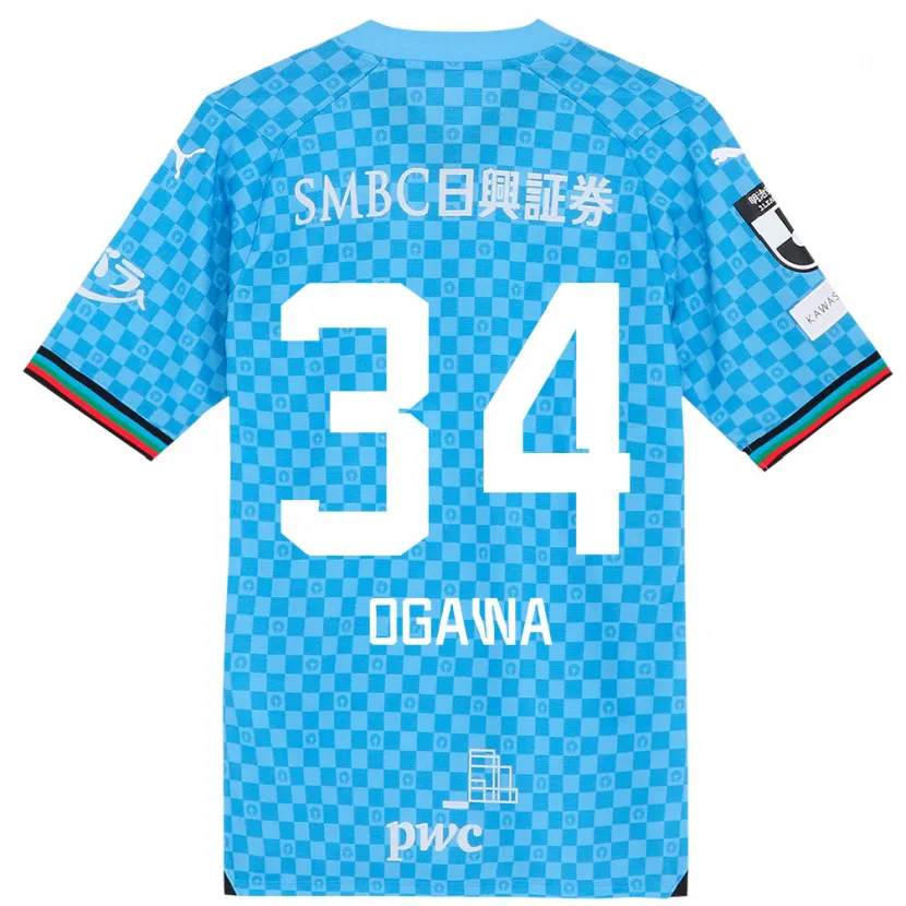 Danxen Heren Hiroto Ogawa #34 Azuur Blauw Thuisshirt Thuistenue 2024/25 T-Shirt