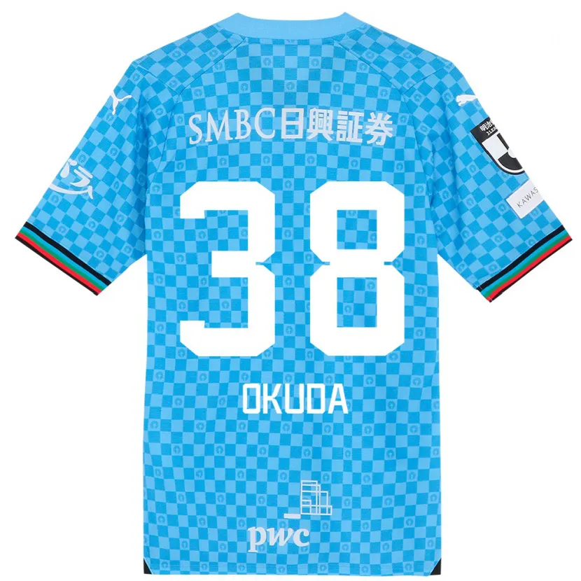 Danxen Heren Yuma Okuda #38 Azuur Blauw Thuisshirt Thuistenue 2024/25 T-Shirt