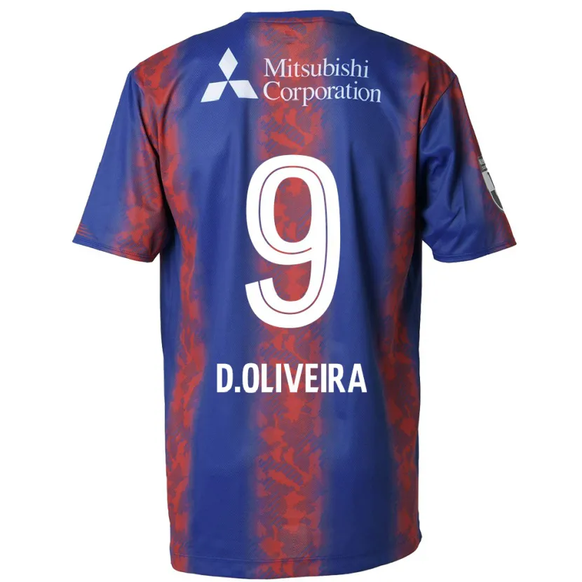 Danxen Heren Diego Oliveira #9 Blauw Rood Thuisshirt Thuistenue 2024/25 T-Shirt