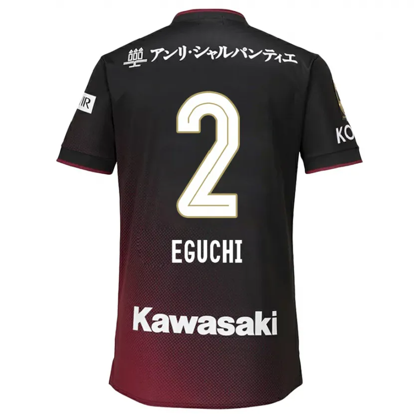 Danxen Heren Takuma Eguchi #2 Zwart Rood Thuisshirt Thuistenue 2024/25 T-Shirt