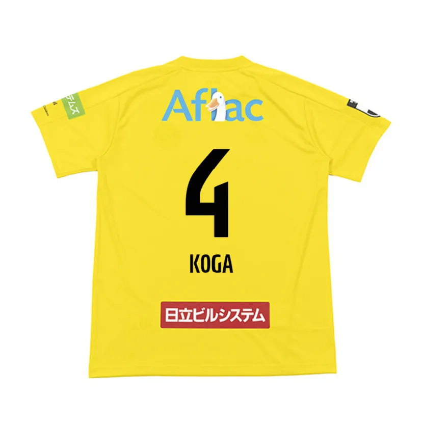 Danxen Heren Taiyo Koga #4 Geel Zwart Thuisshirt Thuistenue 2024/25 T-Shirt