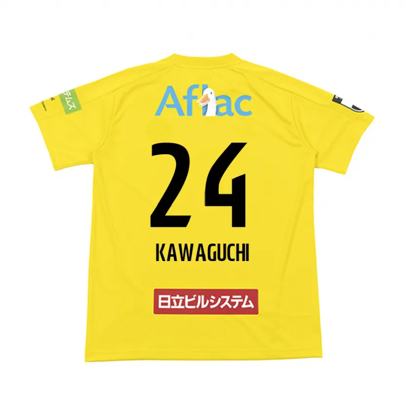 Danxen Heren Naoki Kawaguchi #24 Geel Zwart Thuisshirt Thuistenue 2024/25 T-Shirt