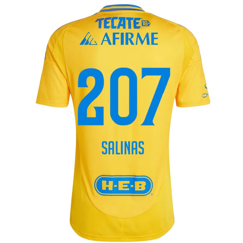 Danxen Heren Marcelo Salinas #207 Goud Geel Thuisshirt Thuistenue 2024/25 T-Shirt