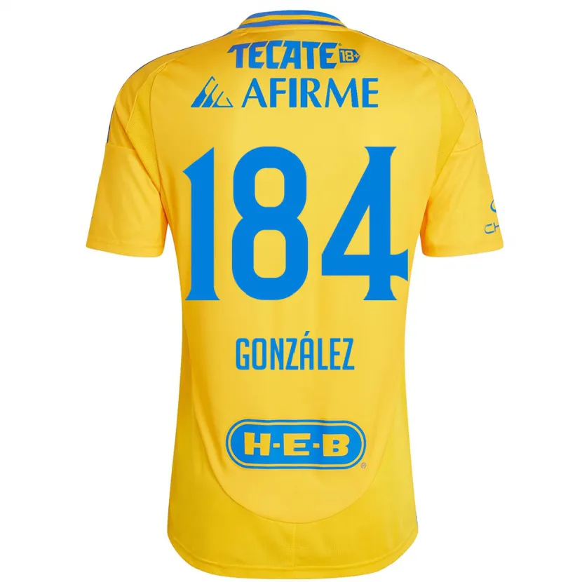 Danxen Heren Erick González #184 Goud Geel Thuisshirt Thuistenue 2024/25 T-Shirt