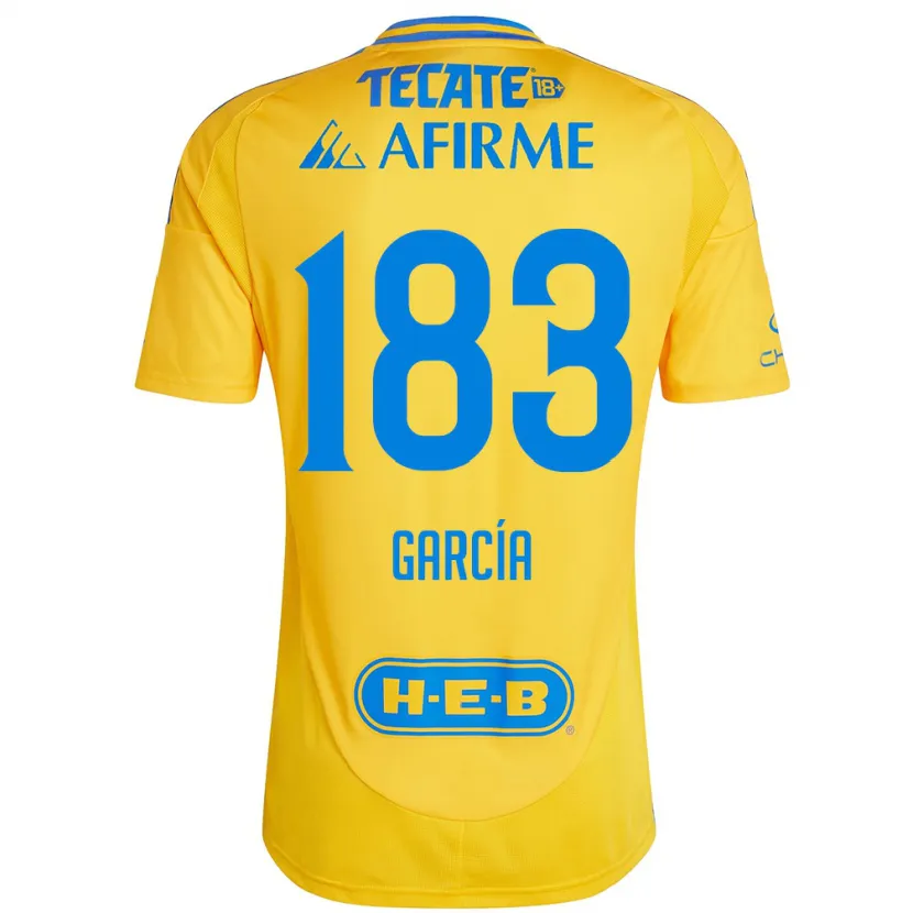 Danxen Heren Zahir García #183 Goud Geel Thuisshirt Thuistenue 2024/25 T-Shirt