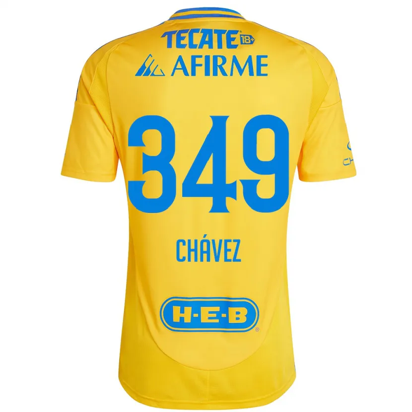 Danxen Heren Jorge Chávez #349 Goud Geel Thuisshirt Thuistenue 2024/25 T-Shirt