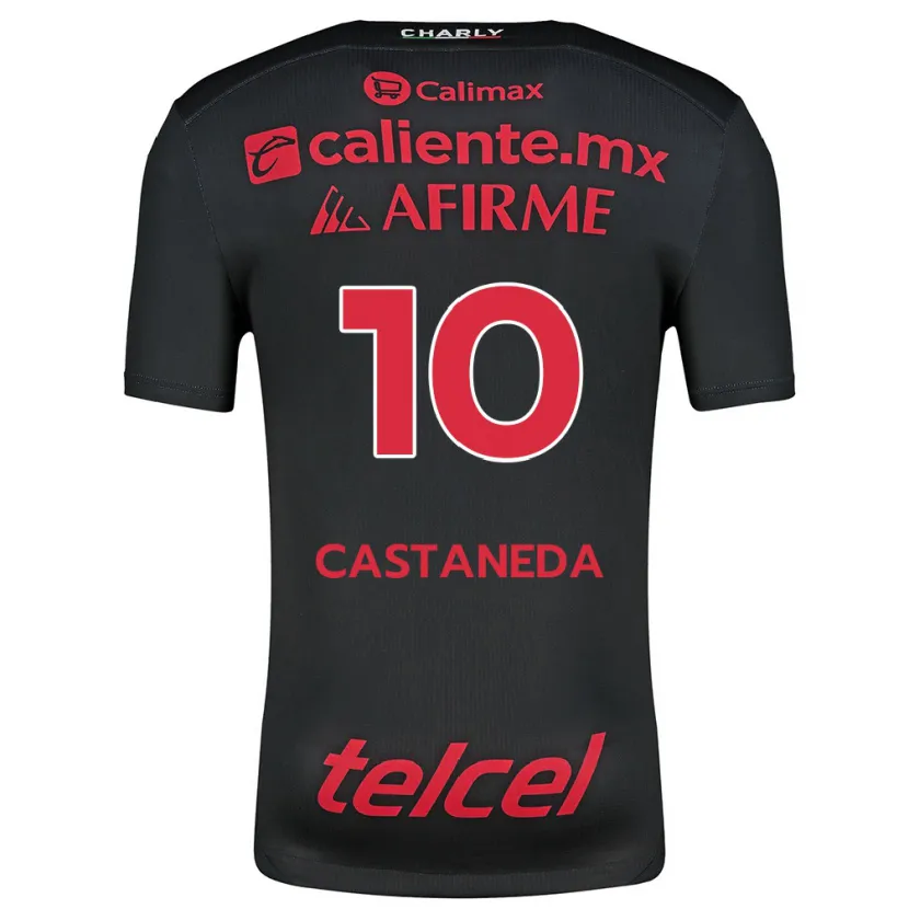 Danxen Heren Kevin Castañeda #10 Zwart Rood Thuisshirt Thuistenue 2024/25 T-Shirt