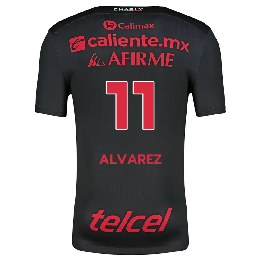 Danxen Heren Efraín Álvarez #11 Zwart Rood Thuisshirt Thuistenue 2024/25 T-Shirt