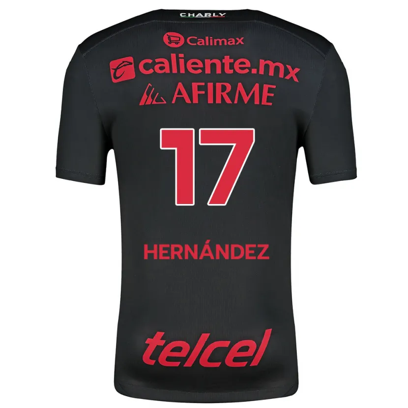 Danxen Heren Rubén Hernández #17 Zwart Rood Thuisshirt Thuistenue 2024/25 T-Shirt