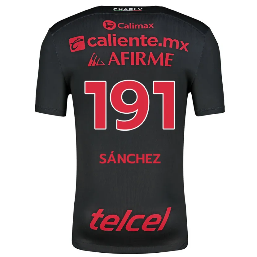 Danxen Heren Diego Sánchez #191 Zwart Rood Thuisshirt Thuistenue 2024/25 T-Shirt