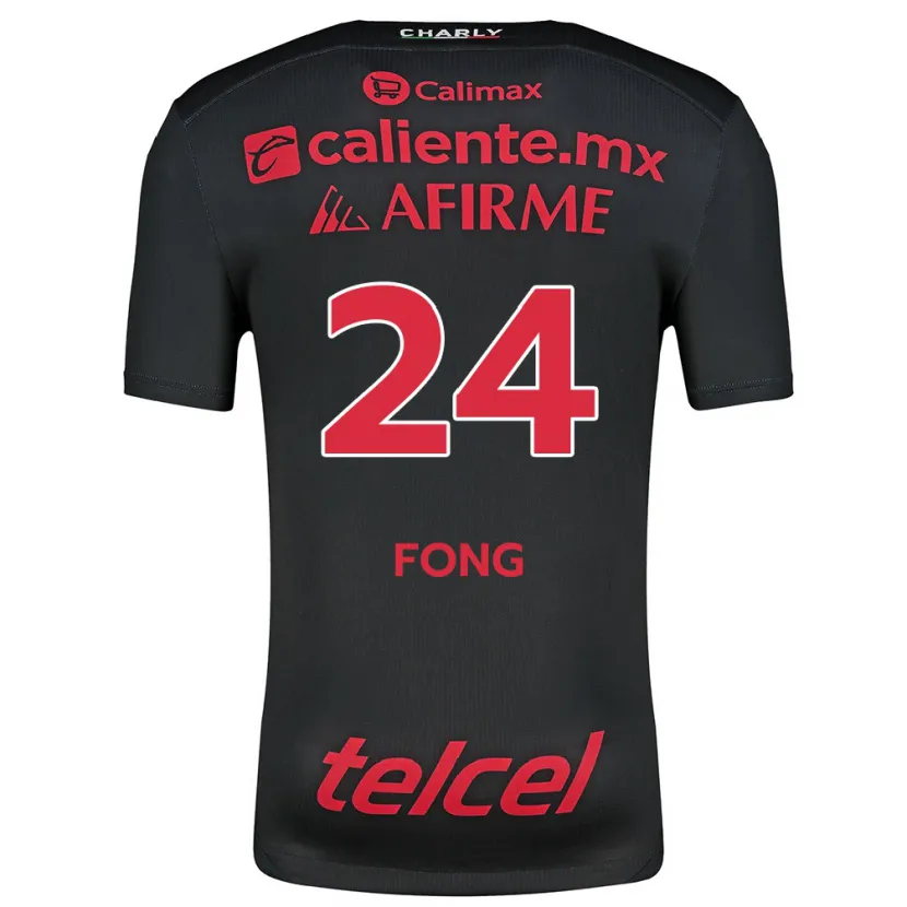 Danxen Heren Michel Fong #24 Zwart Rood Thuisshirt Thuistenue 2024/25 T-Shirt