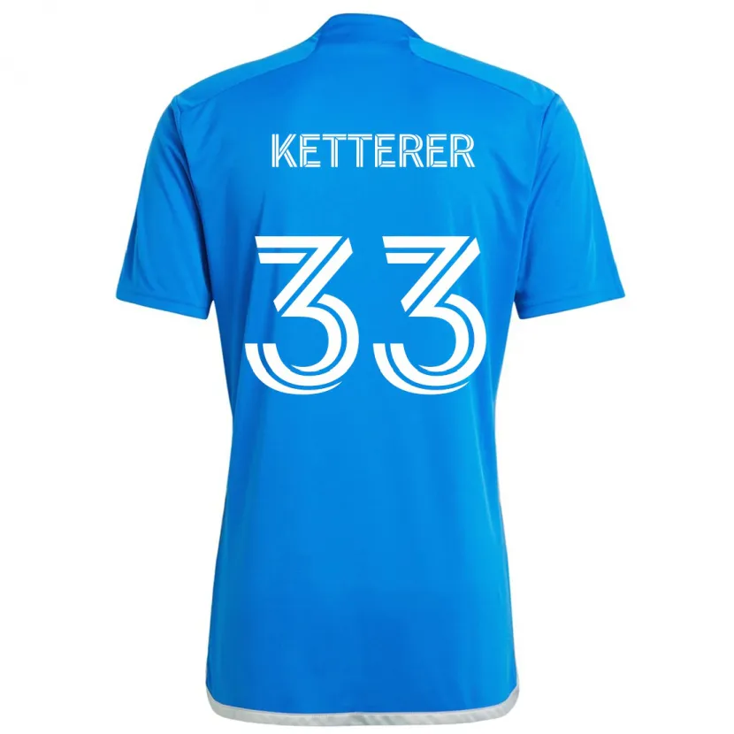 Danxen Heren Logan Ketterer #33 Blauw Wit Thuisshirt Thuistenue 2024/25 T-Shirt