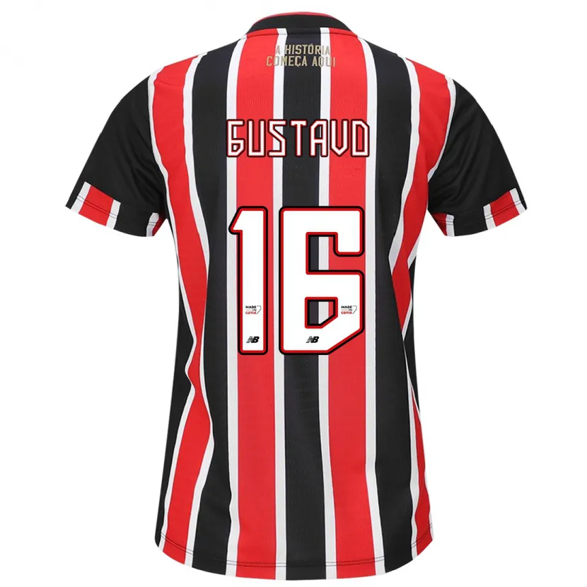 Danxen Heren Luiz Gustavo #16 Zwart Rood Wit Uitshirt Uittenue 2024/25 T-Shirt