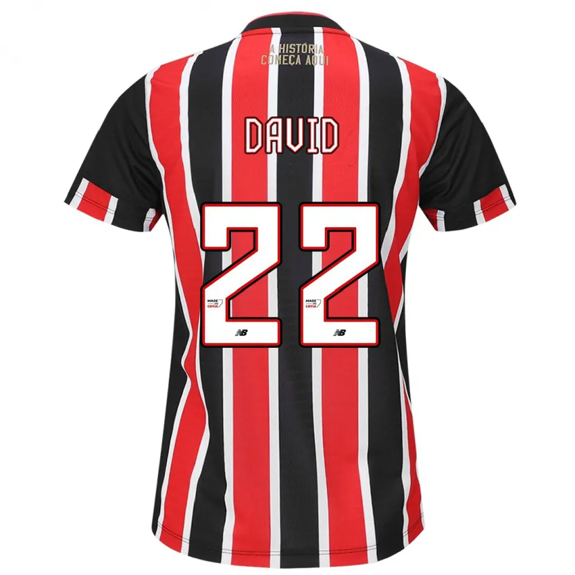 Danxen Heren David #22 Zwart Rood Wit Uitshirt Uittenue 2024/25 T-Shirt