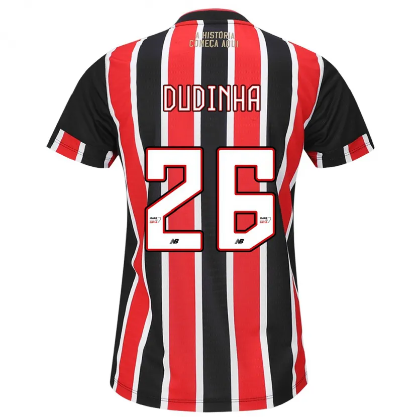 Danxen Heren Dudinha #26 Zwart Rood Wit Uitshirt Uittenue 2024/25 T-Shirt