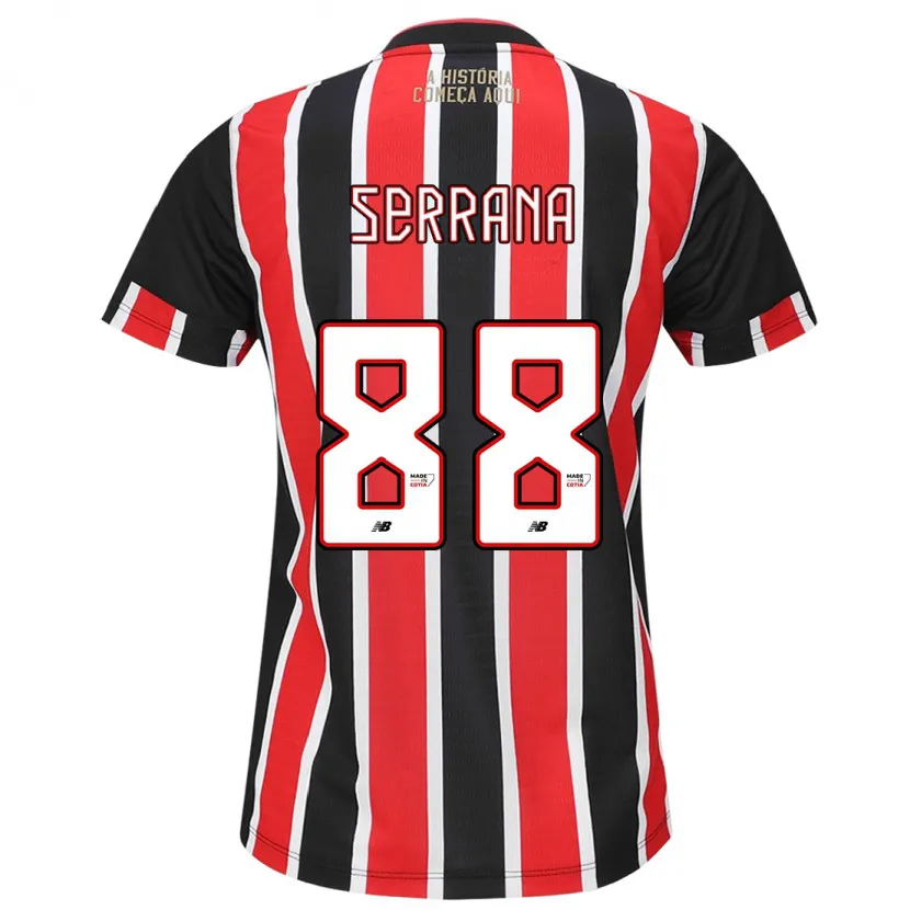 Danxen Heren Serrana #88 Zwart Rood Wit Uitshirt Uittenue 2024/25 T-Shirt