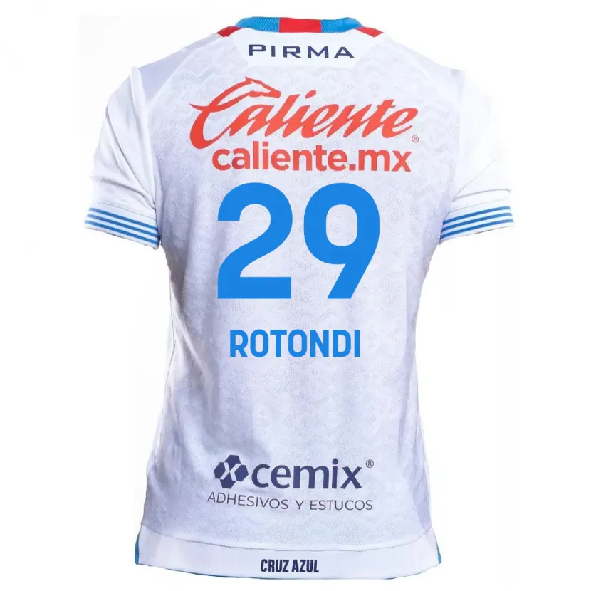 Danxen Heren Carlos Rotondi #29 Wit Blauw Uitshirt Uittenue 2024/25 T-Shirt