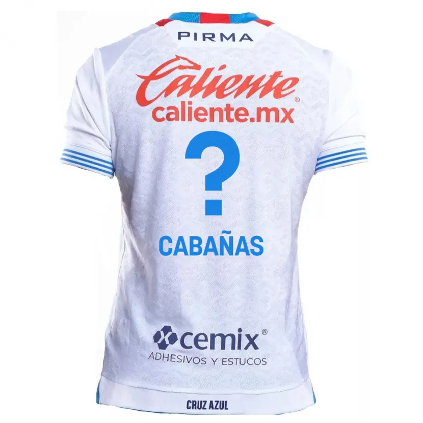 Danxen Heren Alfredo Cabañas #0 Wit Blauw Uitshirt Uittenue 2024/25 T-Shirt