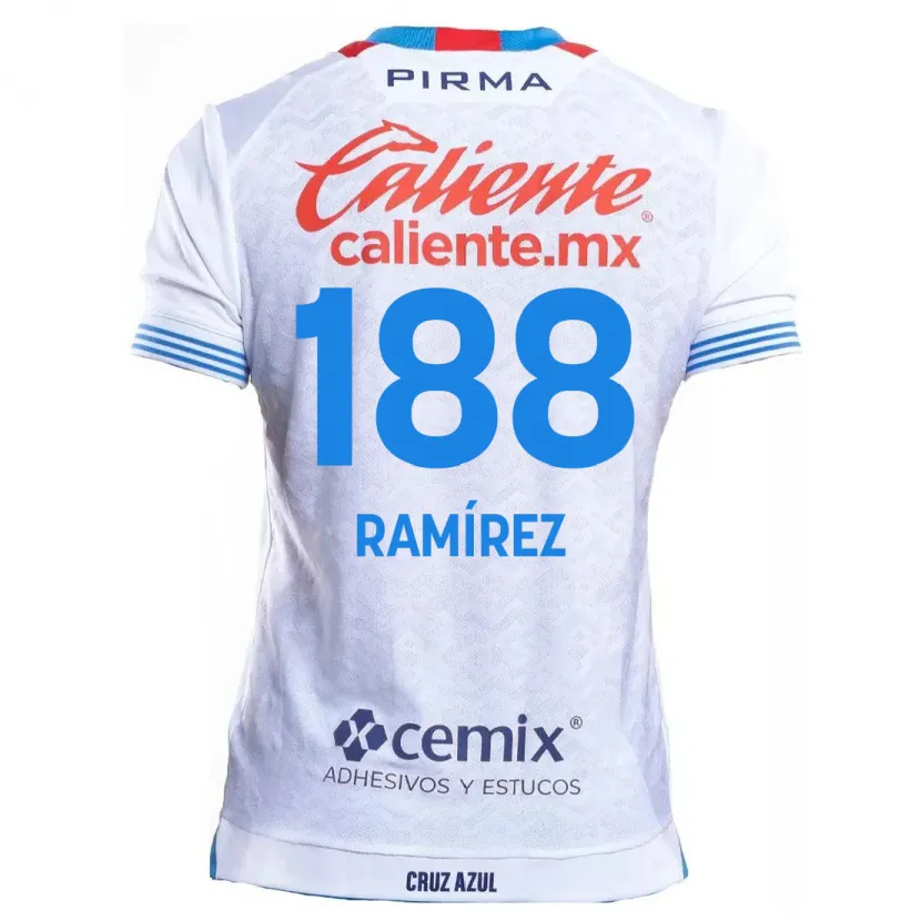 Danxen Heren Diego Ramírez #188 Wit Blauw Uitshirt Uittenue 2024/25 T-Shirt