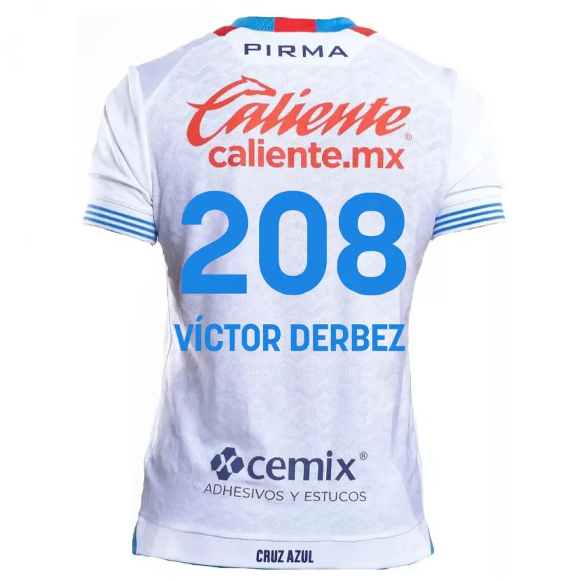 Danxen Heren Louis Víctor Derbez #208 Wit Blauw Uitshirt Uittenue 2024/25 T-Shirt