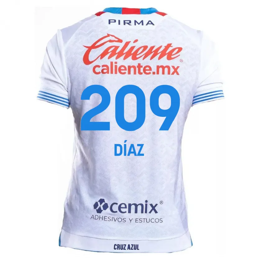 Danxen Heren Josué Díaz #209 Wit Blauw Uitshirt Uittenue 2024/25 T-Shirt