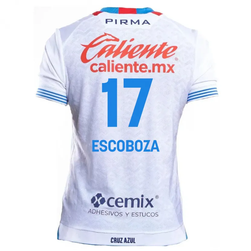 Danxen Heren Alonso Escoboza #17 Wit Blauw Uitshirt Uittenue 2024/25 T-Shirt