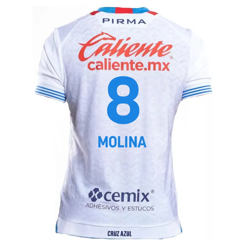 Danxen Heren Dalia Molina #8 Wit Blauw Uitshirt Uittenue 2024/25 T-Shirt