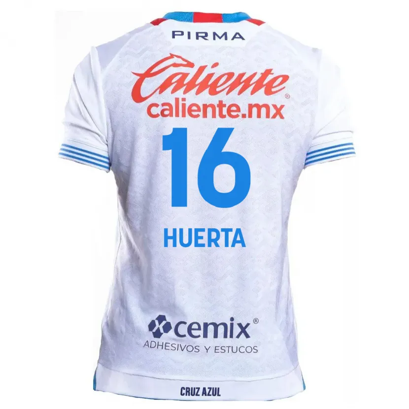 Danxen Heren Ana Gabriela Huerta #16 Wit Blauw Uitshirt Uittenue 2024/25 T-Shirt