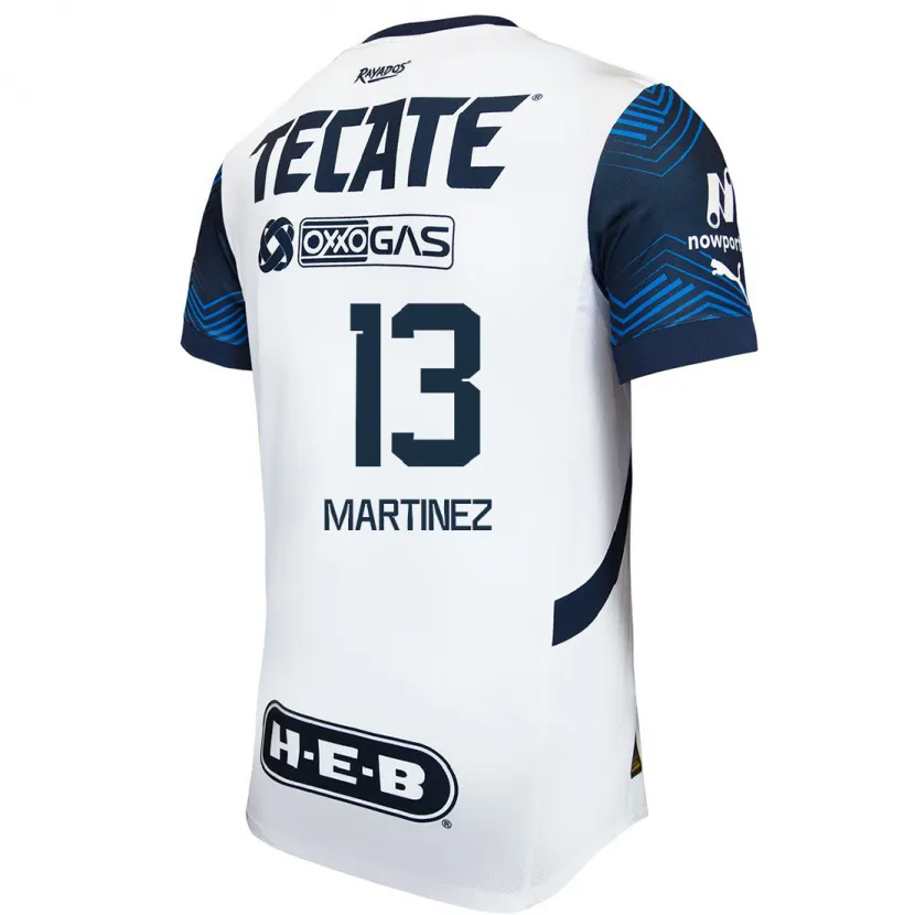 Danxen Heren Jaziel Martínez #13 Wit Blauw Uitshirt Uittenue 2024/25 T-Shirt