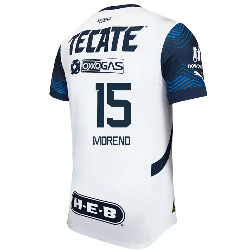 Danxen Heren Héctor Moreno #15 Wit Blauw Uitshirt Uittenue 2024/25 T-Shirt