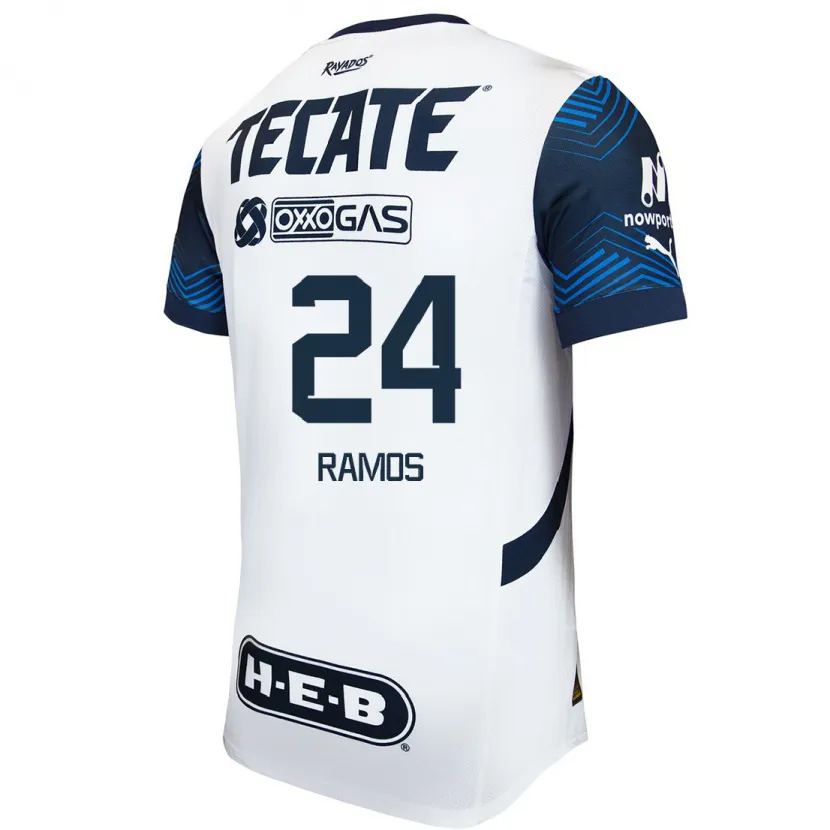 Danxen Heren César Ramos #24 Wit Blauw Uitshirt Uittenue 2024/25 T-Shirt