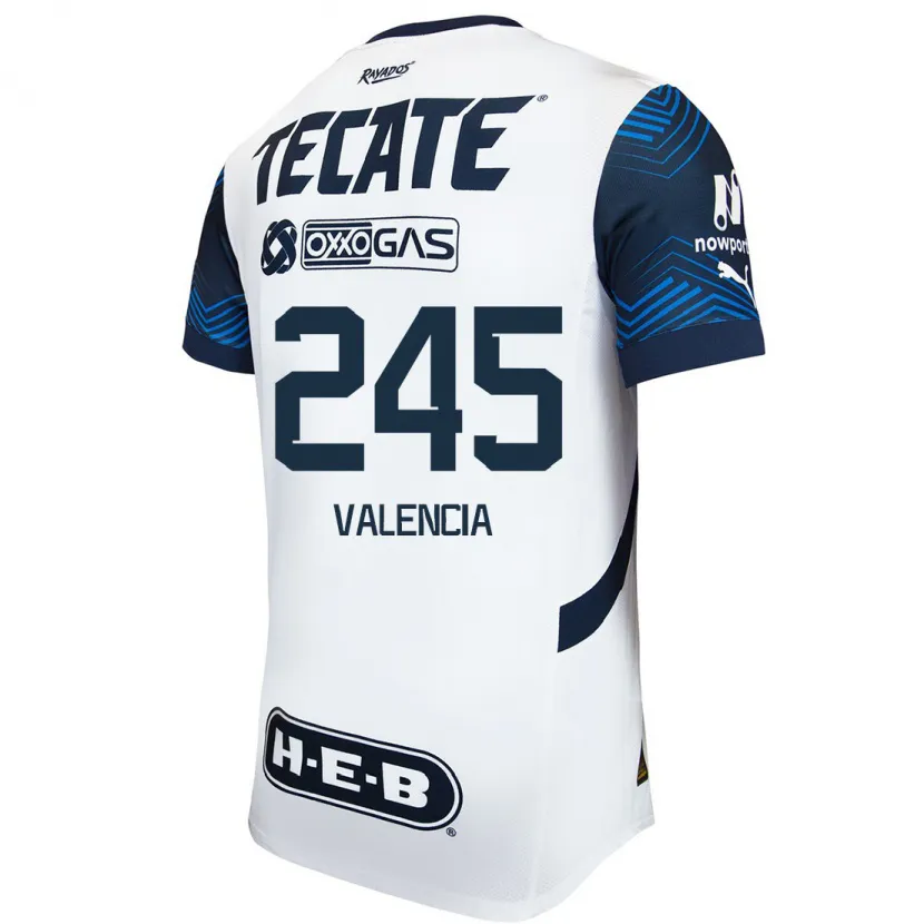 Danxen Heren Cristian Valencia #245 Wit Blauw Uitshirt Uittenue 2024/25 T-Shirt