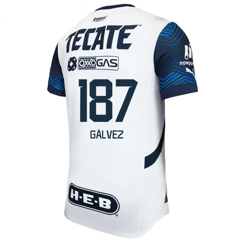 Danxen Heren Omar Gálvez #187 Wit Blauw Uitshirt Uittenue 2024/25 T-Shirt