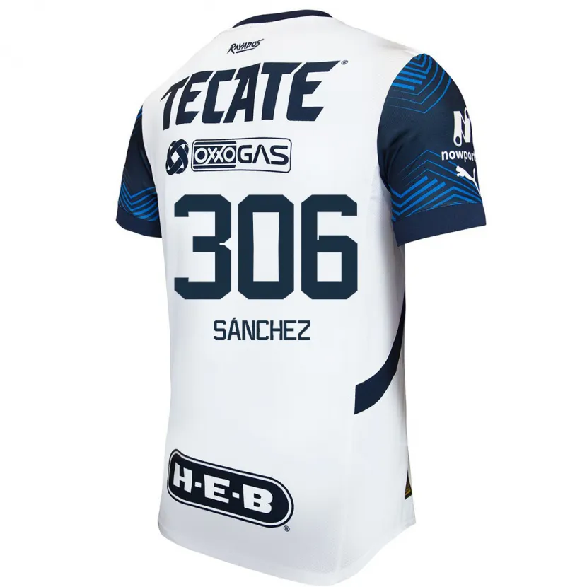 Danxen Heren Jorge Sánchez #306 Wit Blauw Uitshirt Uittenue 2024/25 T-Shirt